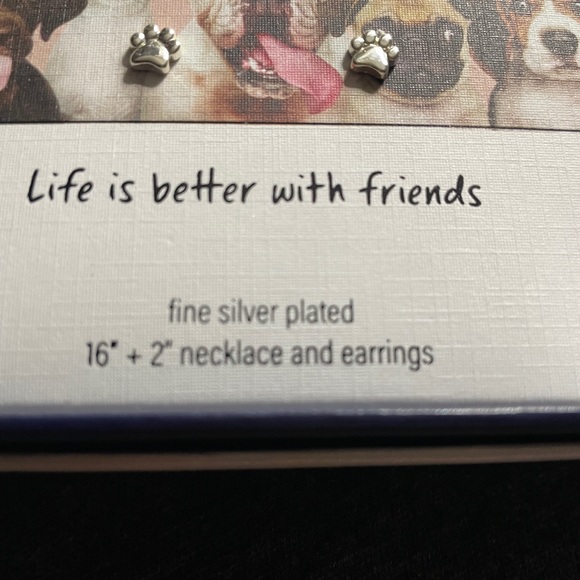 DOG PAW Necklace and Earring set - Picture 3 of 3